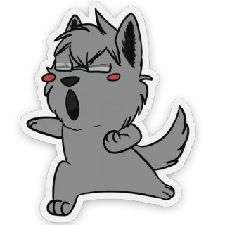 👊 animal, dibujo animado, lobo, personaje, ilustración, pegatina, lindo telegram sticker