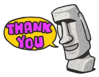 🐷 THANK YOU bedankt, moai, paaseiland, standbeeld, dankbaarheid whatsapp sticker