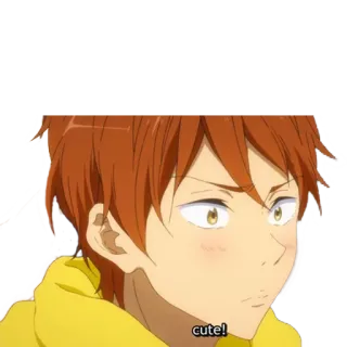 😳 cute! anime, cute, boy, cartoon, sticker whatsapp sticker