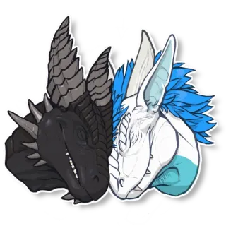 ❤️ dragão, fantasia, animal, criatura, monstro telegram sticker
