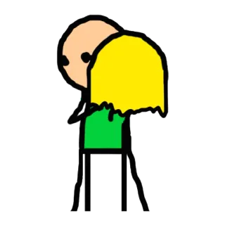 👐 漫画, カップル, ハグ, 棒人間, 愛, 感情, 関係 telegram sticker