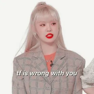 🌷 tf is wrong with you mem, śmieszne, wyrażenie, kobieta, kpop, obraza, pytanie, zmieszany whatsapp sticker