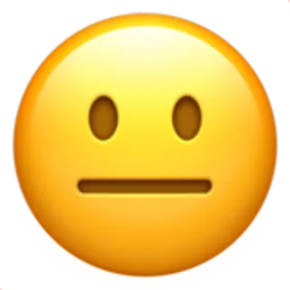😐 emoji, emotionless, expressionless, face, neutral, yellow telegram sticker