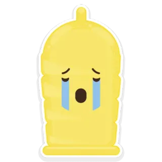 😢 condom, crying, sad, emoji whatsapp sticker