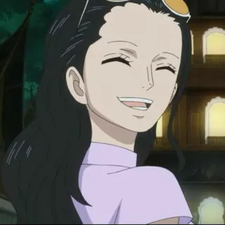 👑 Nico Robin One Piece Anime, One Piece, Nico Robin, Personnage, Souriant(e), Femme whatsapp sticker