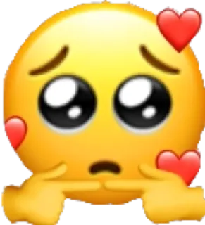 👉 Emoji, Amor, Tímido, Sonrojado, Lindo, Corazones whatsapp sticker