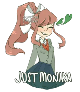 💚 Monika Doki Doki Literature Club! JUST MONIKA anime, sticker, monika, doki doki literature club telegram sticker