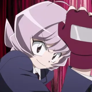 😼 Najimi Osana Komi Can't Communicate アニメ, キャラクター, 笑顔, 手袋 telegram sticker