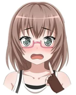 😳 anime, garota, envergonhada, feminino, desenho animado telegram sticker