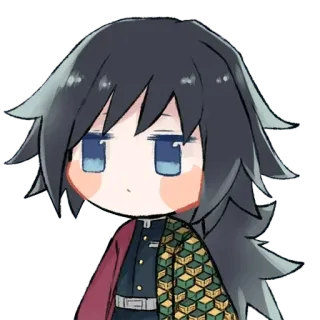😐 Giyu Tomioka Demon Slayer anime, demon slayer, giyu tomioka, chibi, cute, manga, character whatsapp sticker