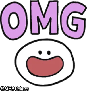😵 OMG OMG, reactie, shock, verrassing, uitdrukking whatsapp sticker