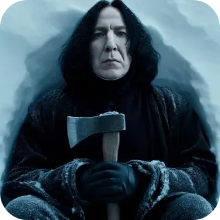 😐 Severus Snape Harry Potter severus, snape, harry potter, magic, axe telegram sticker