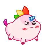 😡 fofo, unicórnio, arco-íris, adesivo, desenho animado telegram sticker