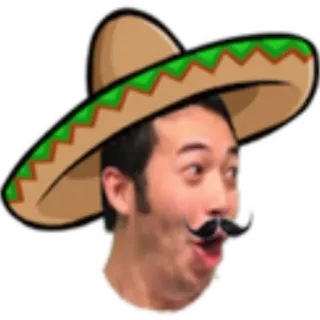 😮 sombrero, emote, pog, pogchamp, bigode, mexicano whatsapp sticker