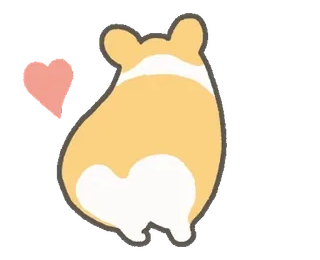 😘 corgi, anjing, hati, hewan, imut, hewan peliharaan, stiker telegram sticker