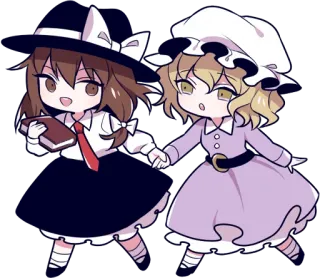👭 anime, chibi, cute, kawaii, cartoon telegram sticker