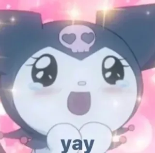 😍 Kuromi yay Kuromi, anime, cute, cartoon, yay, Sanrio, kawaii whatsapp sticker