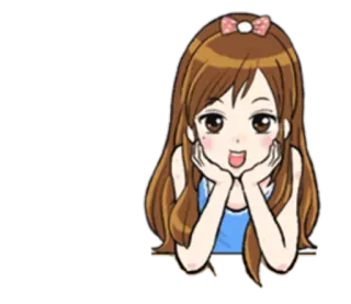 😍 anime girl, cartoon, cute, cheerful, kawaii telegram sticker