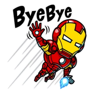 😛 Iron Man Bye Bye Iron Man, superhero, Marvel, bye, goodbye, farewell whatsapp sticker