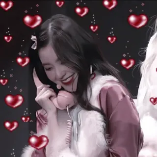 🥰 donna, cuori, telefono, sorridente, carino whatsapp sticker