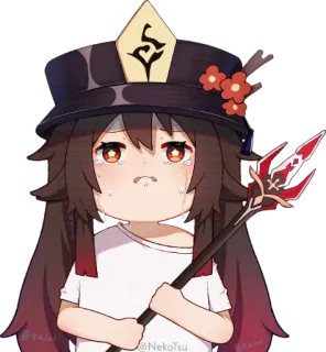 😭 Hu Tao Genshin Impact Anime, Jeu vidéo, Genshin Impact, Hu Tao, Pleurs, Lance whatsapp sticker
