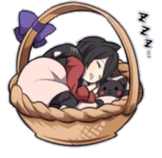 💤 ZZZ спящий, корзина, милый, аниме, кот, каваий whatsapp sticker