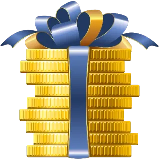 🎁 koin, uang, tumpukan, emas, pita, keuangan, kekayaan, mata uang telegram sticker
