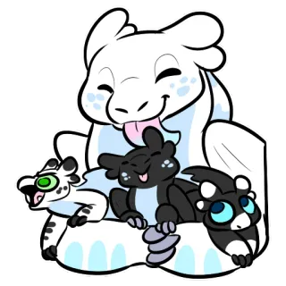 👅 dragon, dessin animé, mignon, famille, fantaisie, animal telegram sticker