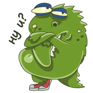 💁‍♂️ Hy u? Cartone animato, Mostro, Verde, Personaggio, Divertente telegram sticker