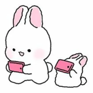 🐇 lapin, mignon, animal, dessin animé, lapinou, kawaii telegram sticker