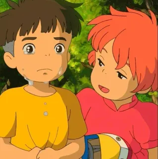 🐽 Ponyo Anime, Ponyo, Ghibli, Hayao Miyazaki, Animação, Desenho animado, Fofo, Sosuke whatsapp sticker