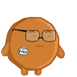 😐 ERR desenho animado, erro, óculos, patch, laranja, personagem telegram sticker