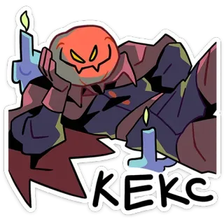 😏 KEKC zucca, personaggio, spaventoso, candela, cartone animato telegram sticker