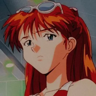 🌟 Asuka Langley Soryu Neon Genesis Evangelion Anime, Mädchen, Rothaarige, Traurig, Schmollen, Evangelion, Asuka telegram sticker