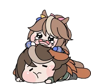 😢 sad, crying, anime, chibi, cartoon whatsapp sticker