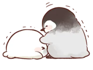 😆 chim cánh cụt, dễ thương, động vật, kawaii, tình bạn, phim hoạt hình, chim whatsapp sticker