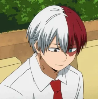 🥢 Shoto Todoroki My Hero Academia Anime, Shoto Todoroki, My Hero Academia, Postać, Manga, Pół gorący, pół zimny, Superhero telegram sticker