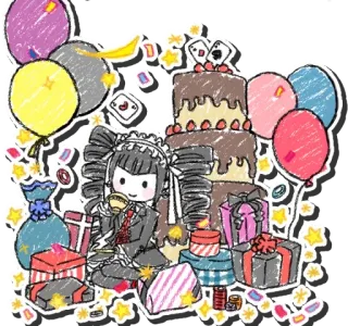 🃏 Celestia Ludenberg Danganronpa Anime, Aniversário, Bolo, Presentes, Celestia Ludenberg, Danganronpa telegram sticker