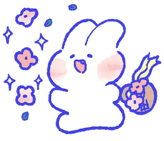 😊 Hase, Blumen, süß, Häschen, Glitzer, Tier telegram sticker