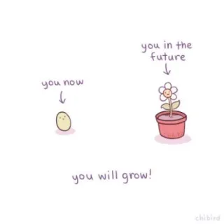 🐝 you now
you in the future
you will grow! рост, вдохновение, мотивация, цветок, будущее, растение, семя, милый whatsapp sticker