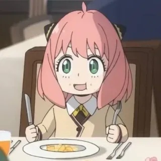 🥜 Anya Forger Spy x Family anime, spy x family, anya, forger, eten, schattig, cartoon telegram sticker