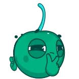 🤔 cherry, emoji, middle finger, offensive telegram sticker