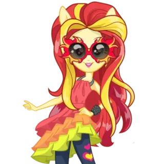 😎 Sunset Shimmer My Little Pony: Equestria Girls Мультфильм, Sunset Shimmer, Equestria Girls, My Little Pony, Анимация whatsapp sticker