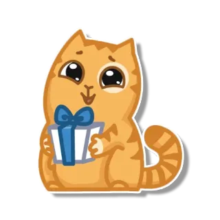 😊 gato, regalo, lindo, animal, presente, dibujos animados telegram sticker