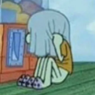 🥢 Squidward Tentacles SpongeBob SquarePants squidward, spongebob, sad, cartoon, tv show, nickelodeon whatsapp sticker