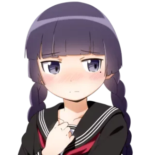 😳 Anime, Cô gái, Dễ thương, Manga, Nhân vật, Chibi, Biểu cảm, Đồng phục học sinh whatsapp sticker