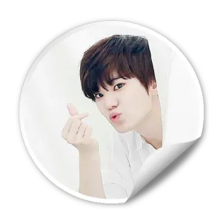 😘 K-pop, сердце, сердце пальцами, азиатский, стикер, милый telegram sticker