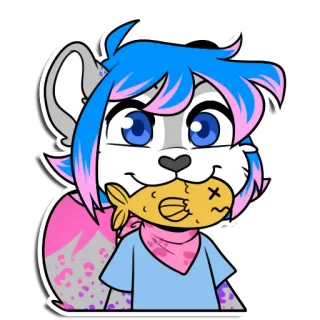 🍽 Furry, Antropomorf, Dier, Cartoon, Vis, Schattig whatsapp sticker