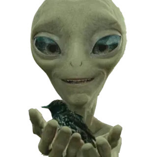 ❤ Alien, Pájaro, Gris (alien), Extraterrestre, Fantasía, Ciencia ficción telegram sticker