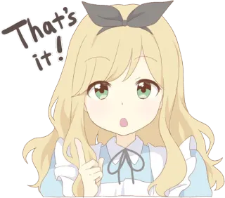 🧐 Alice Alice in Wonderland That's it! anime, menina, fofa, desenho animado, alice no país das maravilhas, surpresa telegram sticker
